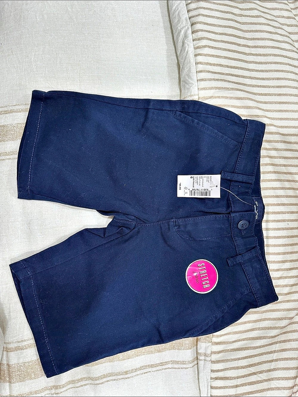 The Children's Place Uniform Stretch Chino Shorts Girls Size 6 Blue